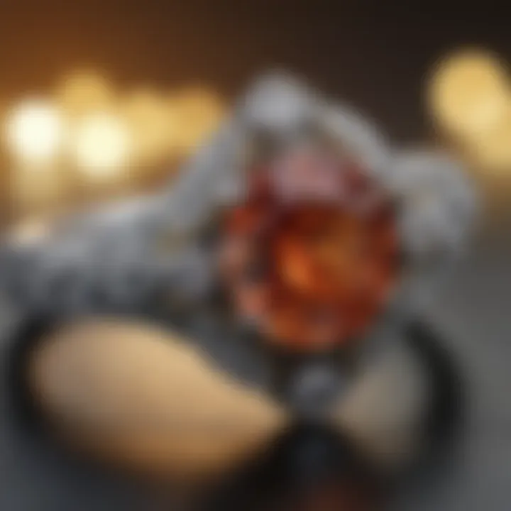 Close-up view of a vintage engagement ring highlighting its unique features