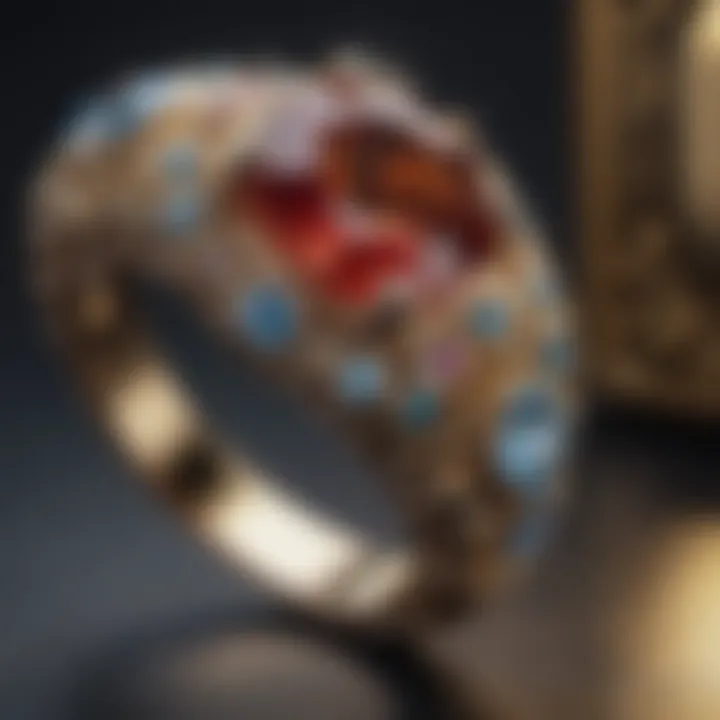 Intricate birthstone ring with unique design