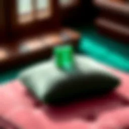A stunning emerald displayed on a velvet cushion, showcasing its vibrant green hue.