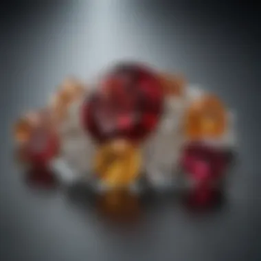 Artistic Arrangement of November Birthstones Artistic arrangement of November birthstones with a soft background