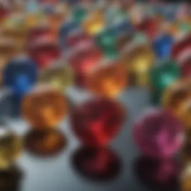 Vibrant Colors of November Birthstones Close-up of November birthstones showcasing their vibrant colors