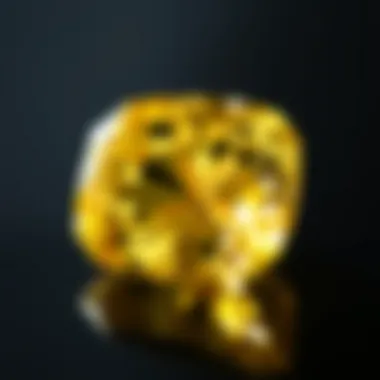 Close-up of Chatham yellow sapphire highlighting its clarity and brilliance
