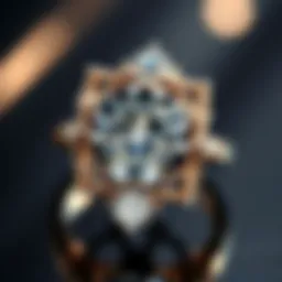 A close-up view of a synthetic diamond ring showcasing its brilliance.