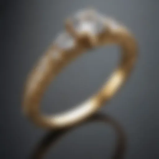 Elegant gold engagement ring with a diamond centerpiece