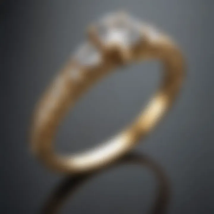 Elegant gold engagement ring with a diamond centerpiece