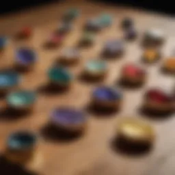 Various types of finger sizers displayed on a wooden surface