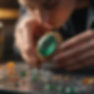 Artistry in Crafting Greenstones Jewelry An artisan skillfully crafting a piece of greenstones jewelry, highlighting the craftsmanship involved.