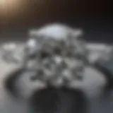 Close-up of a moissanite engagement ring showcasing its brilliance