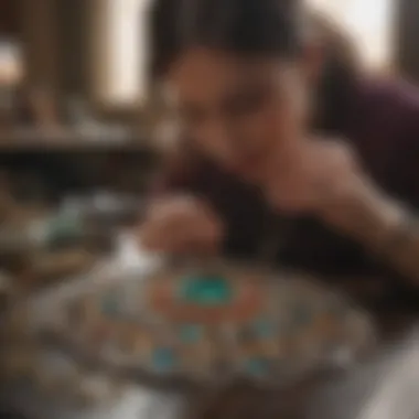 Artisan jeweler working on a beautiful necklace