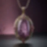 Elegant lepidolite pendant showcasing its unique color and texture