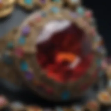 Historical Context of Gemstones An ancient artifact adorned with precious stones, reflecting historical significance