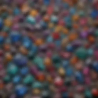 Cultural Interpretations of Gemstones A collage of gemstones from different cultures, illustrating their diverse meanings