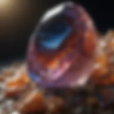Metaphysical Significance of Stones A spiritual setting with crystals reflecting light, symbolizing metaphysical practices