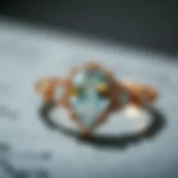Elegant setting showcasing a pear shaped diamond