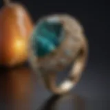 Elegant pear-shaped gemstone ring with intricate setting