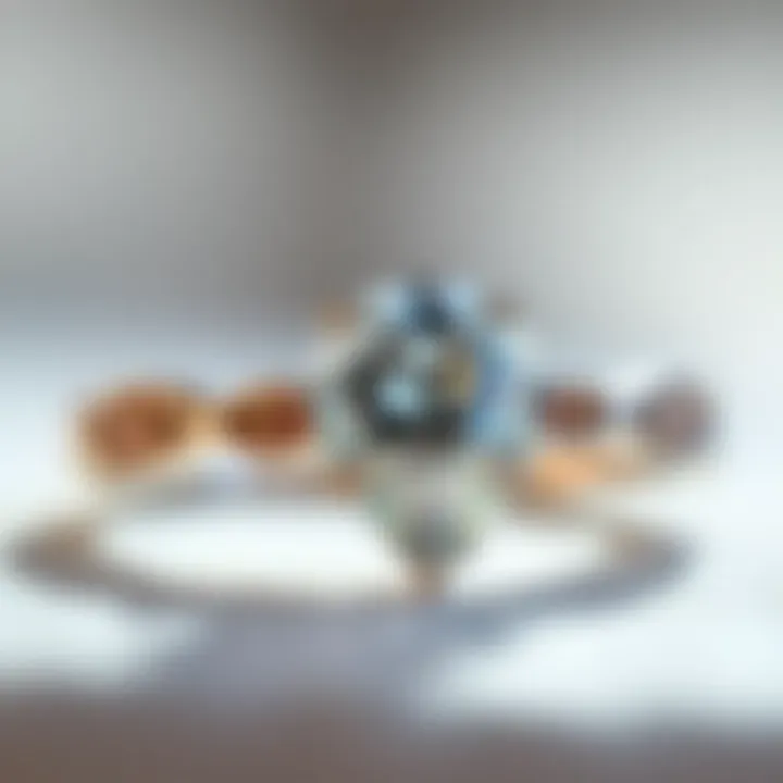 Intricate Gemstone Engagement Ring Design A close-up of an intricately designed gemstone engagement ring