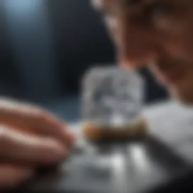 Artisan at work crafting a Royal Asscher cut diamond with precision