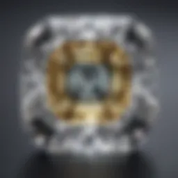 Close-up view of a Royal Asscher cut diamond showcasing its unique facets