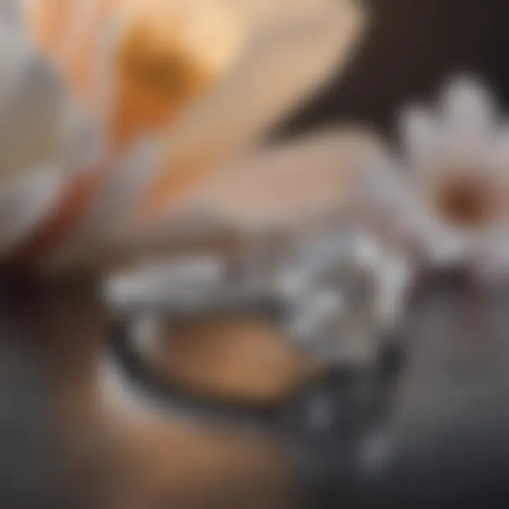 A beautifully crafted diamond solitaire ring against a tasteful backdrop