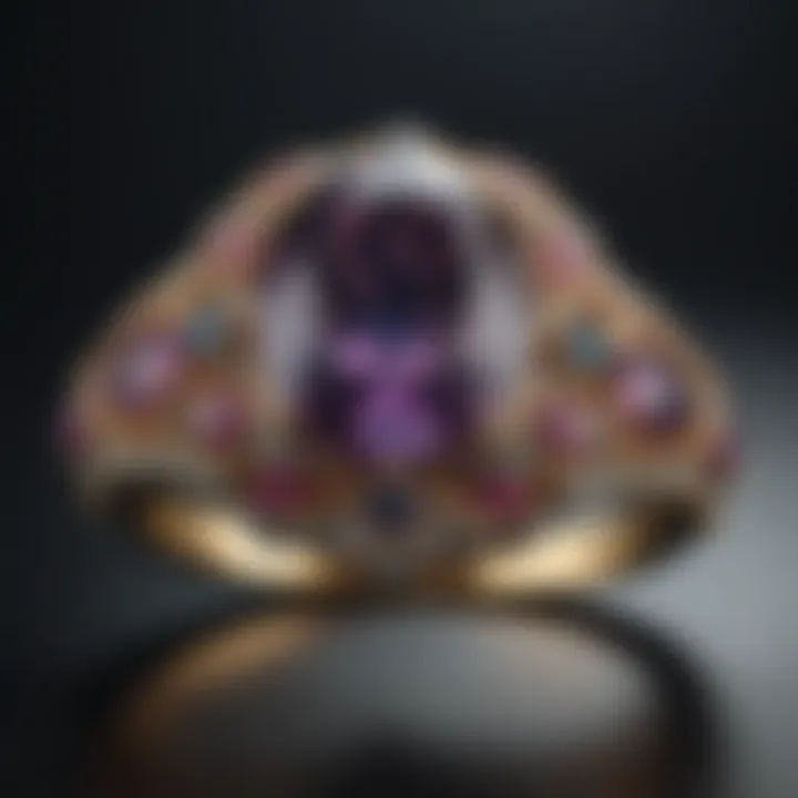 Artistic representation of alexandrite's historical significance in jewelry design