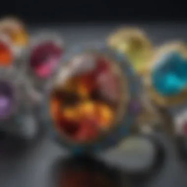 A stunning collection of Colorado gemstone rings showcasing vibrant colors