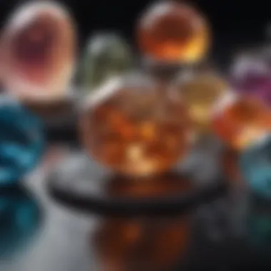 An artistic representation of the scientific principles behind gemstone luminescence.