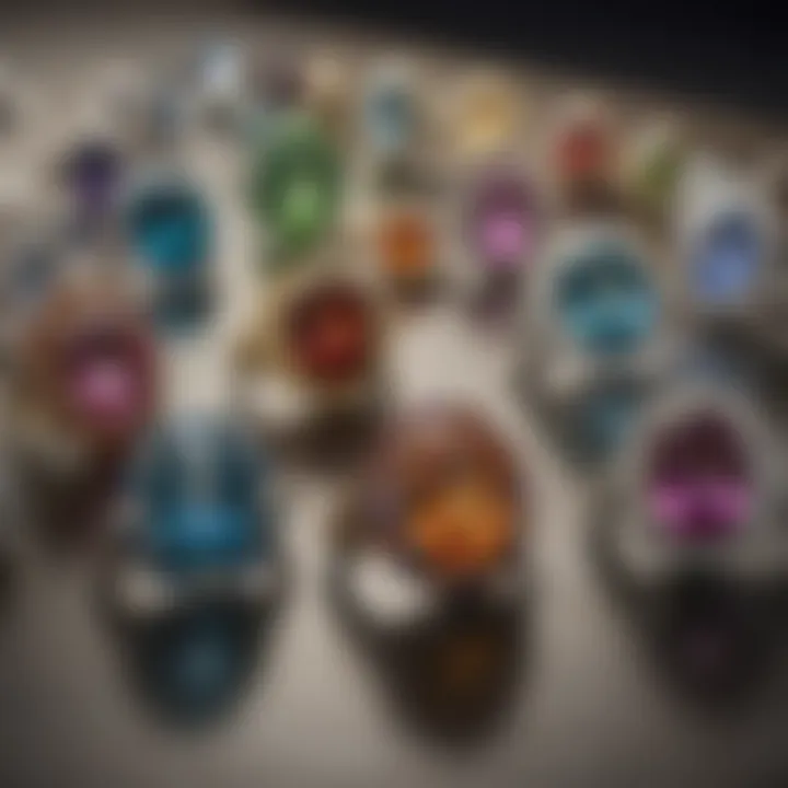 A collection of HW Belle Rings displaying various gemstones