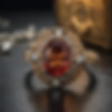 A close-up view of a vintage HW Belle Ring highlighting its history