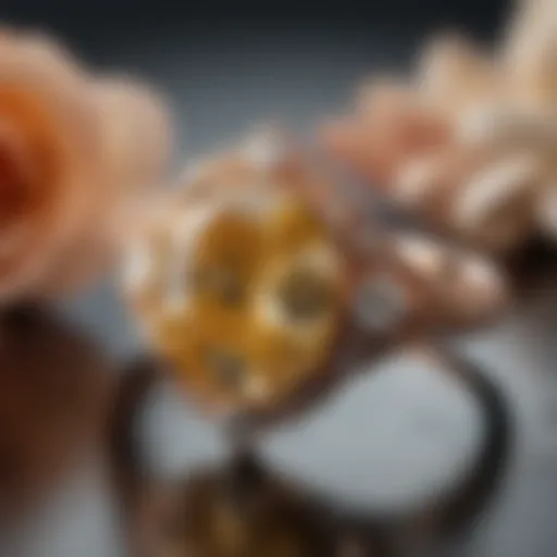 Elegant yellow diamond ring set in rose gold