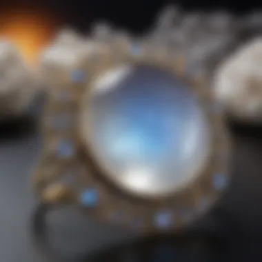 Artisan crafting jewelry featuring rainbow moonstone cabochons.