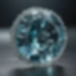 Aquamarine gemstone reflecting light