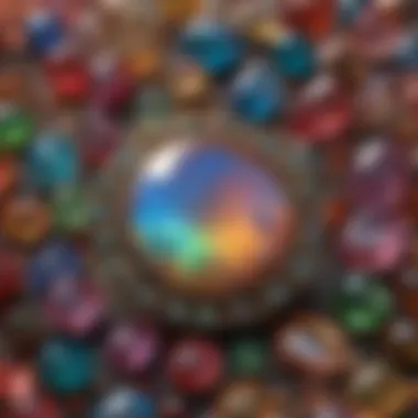 Close-up of a sparkling opal with vibrant colors