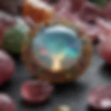 Raw Opal and Tourmaline Natural opal and tourmaline in their raw forms