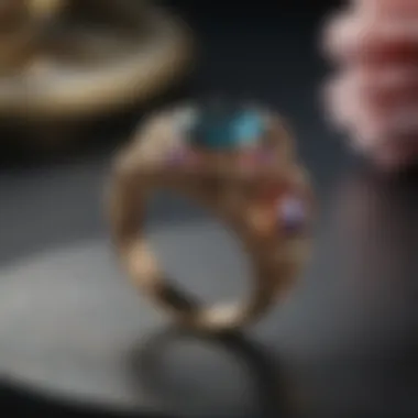 Artistry of Gemstone Setting Intricate gemstone setting in a stunning ring