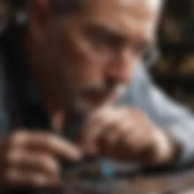 Master Jeweler's Craft Close-up of a master jeweler at work on a custom piece