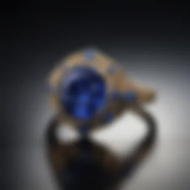 Stunning Blue Sapphire Ring A stunning blue sapphire set in a delicate gold ring, showcasing its brilliance.