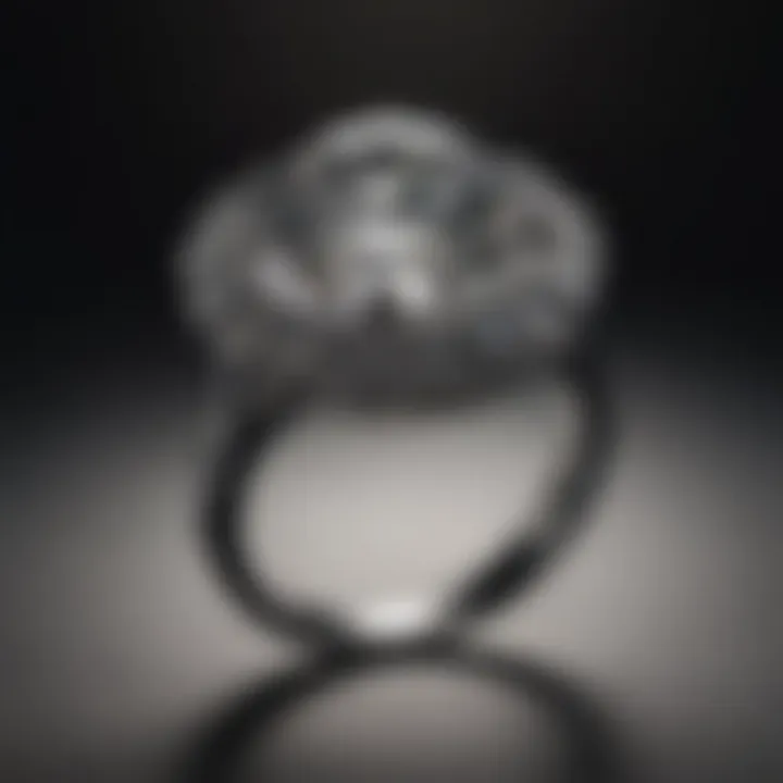 A close-up of an exquisite diamond ring reflecting light