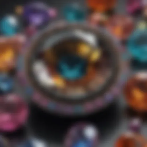 A stunning array of colorful gemstones arranged artistically.