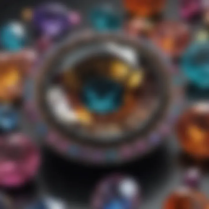 A stunning array of colorful gemstones arranged artistically.