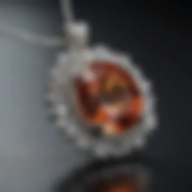 Close-up of a Jilco diamond pendant highlighting its brilliance