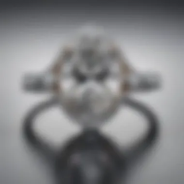 A side view of an oval engagement ring emphasizing its unique cut