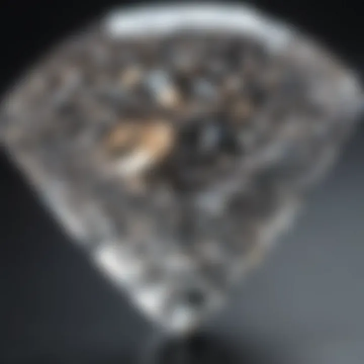 Close-up view of a colorless diamond showcasing its brilliance and clarity