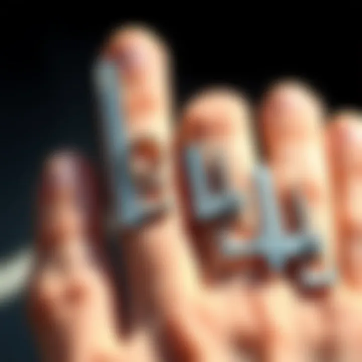 Illustration depicting various measurement tools used for determining finger circumference accurately.