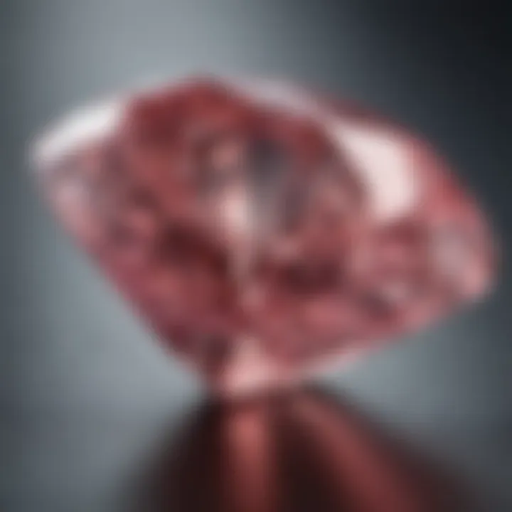 Close-up of a pink diamond loose stone showcasing its brilliance