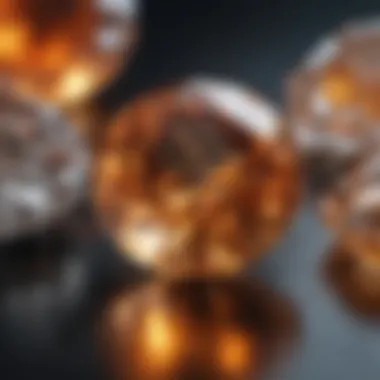 The Mystical Allure of Topaz A serene setting with topaz stones, reflecting their metaphysical properties.