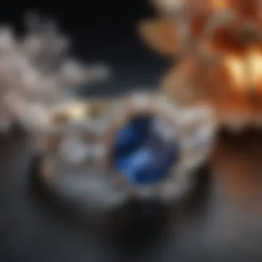 Gorgeous Sapphire Engagement Ring with Diamonds A stunning sapphire engagement ring surrounded by sparkling diamonds