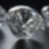 Close-up view of a brilliant faux diamond showcasing its clarity and sparkle.