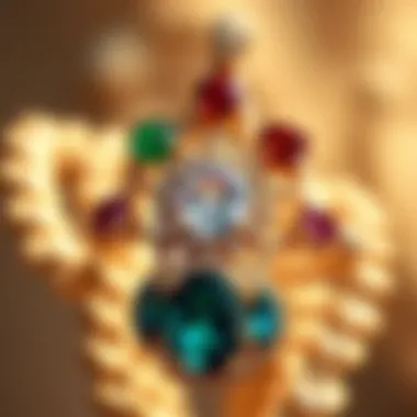 Intricately crafted jewelry featuring various natural gemstones