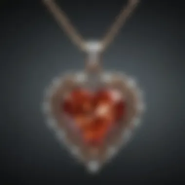 Elegant diamond pendant representing love