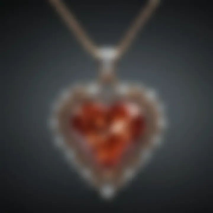 Elegant diamond pendant representing love